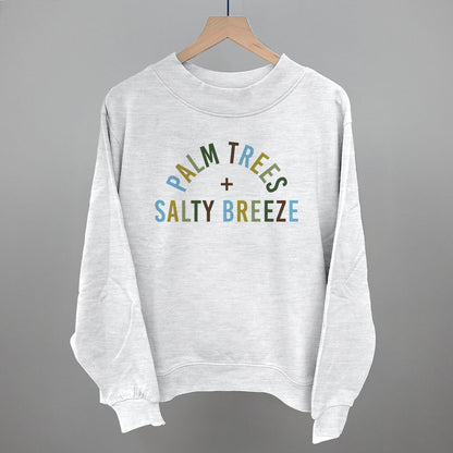Palm Trees And Salty Breeze Funny Oversized French Terry Mockneck Sweatshirt in Ash – Ivy + Cloth