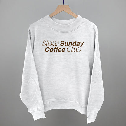 Slow Sundays Coffee Club Funny Oversized French Terry Mockneck Sweatshirt in Ash – Ivy + Cloth