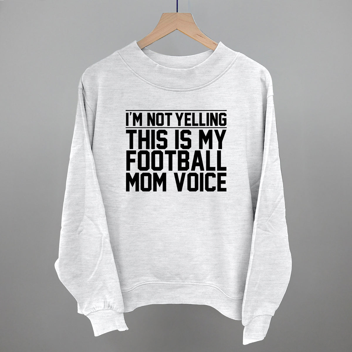 Football Mom Voice graphic French terry mockneck in Ash