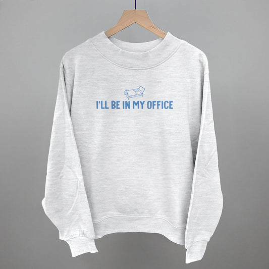 I'll Be In My Office (Pilates) Funny Oversized French Terry Mockneck Sweatshirt in Ash – Ivy + Cloth