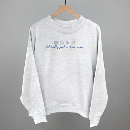 Literally Just A Cheer Mom Funny Oversized French Terry Mockneck Sweatshirt in Ash – Ivy + Cloth