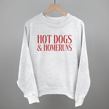 Hot Dogs & Homeruns Baseball graphic French terry mockneck in Ash