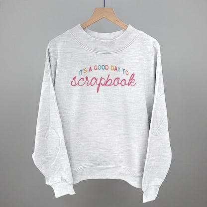 It's A Good Day To Scrapbook graphic French terry mockneck in Ash
