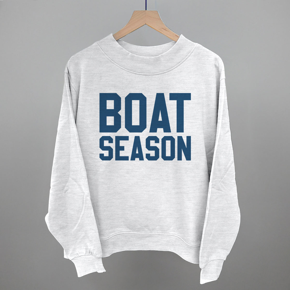 Boat Season Funny Oversized French Terry Mockneck Sweatshirt in Ash – Ivy + Cloth