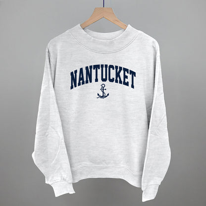 Nantucket Arch And Anchor Funny Oversized French Terry Mockneck Sweatshirt in Ash – Ivy + Cloth
