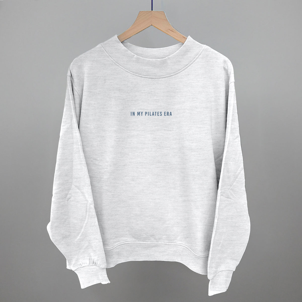In My Pilates Era Funny Oversized French Terry Mockneck Sweatshirt in Ash – Ivy + Cloth