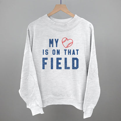 My Heart Is On That Field Funny Oversized French Terry Mockneck Sweatshirt in Ash – Ivy + Cloth