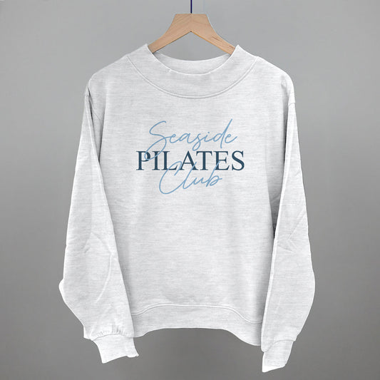 Seaside Pilates Club Funny Oversized French Terry Mockneck Sweatshirt in Ash – Ivy + Cloth