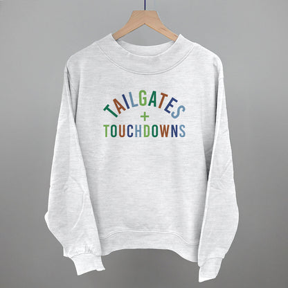Tailgates and Touchdowns Football graphic French terry mockneck in Ash