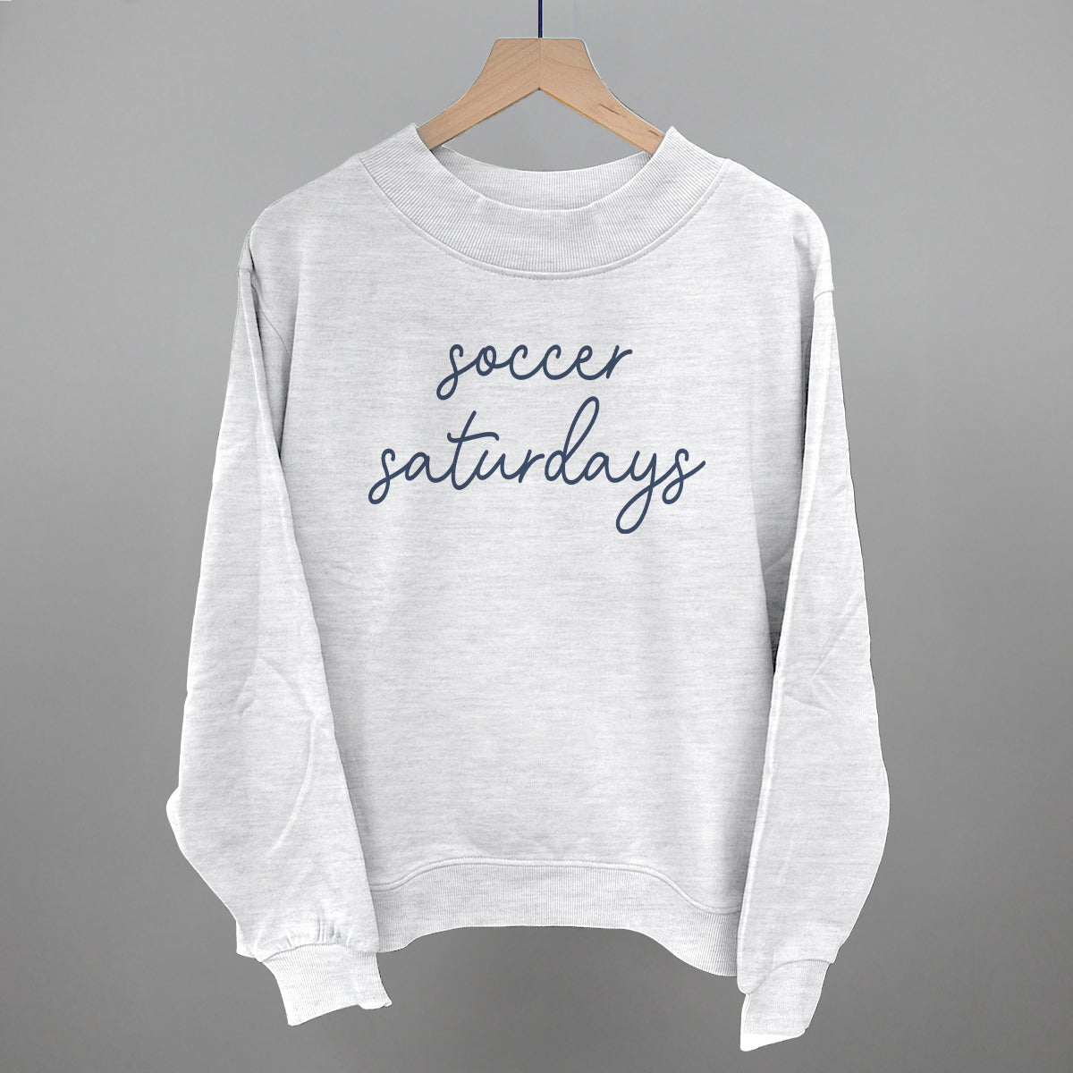 Soccer Saturdays Funny Oversized French Terry Mockneck Sweatshirt in Ash – Ivy + Cloth