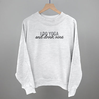 I Do Yoga And Drink Wine Funny Oversized French Terry Mockneck Sweatshirt in Ash – Ivy + Cloth