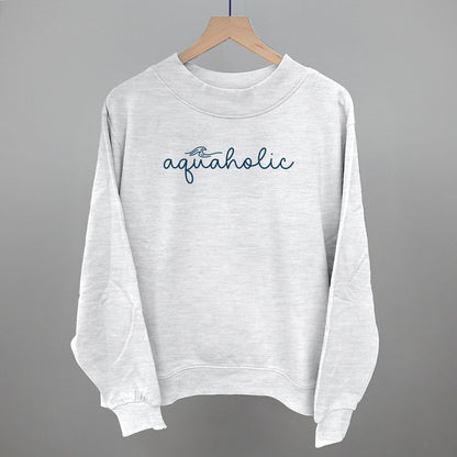 Aquaholic Beach graphic French terry mockneck in Ash