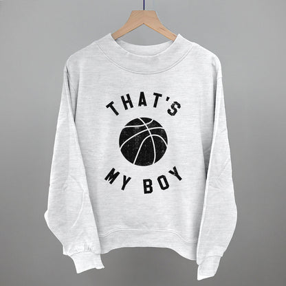 That's My Boy Basketball Funny Oversized French Terry Mockneck Sweatshirt in Ash – Ivy + Cloth