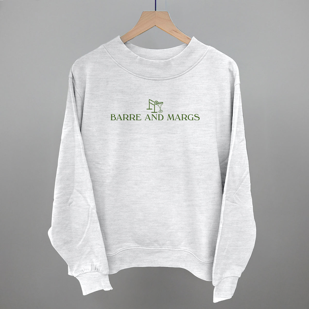 Barre And Margs Funny Oversized French Terry Mockneck Sweatshirt in Ash – Ivy + Cloth