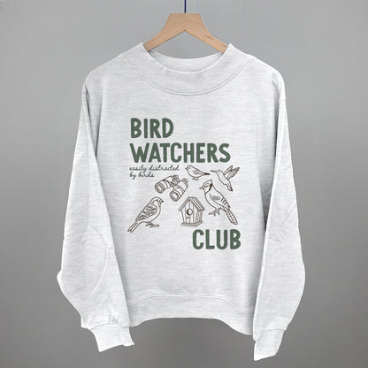 Birdwatchers Club graphic French terry mockneck in Ash