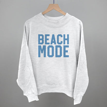 Beach Mode graphic French terry mockneck in Ash