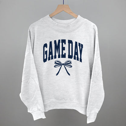 Game Day Arch And Bow Funny Oversized French Terry Mockneck Sweatshirt in Ash – Ivy + Cloth