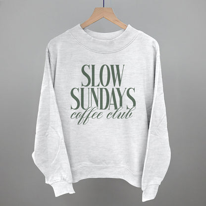 Slow Sundays Coffee Club graphic French terry mockneck in Ash