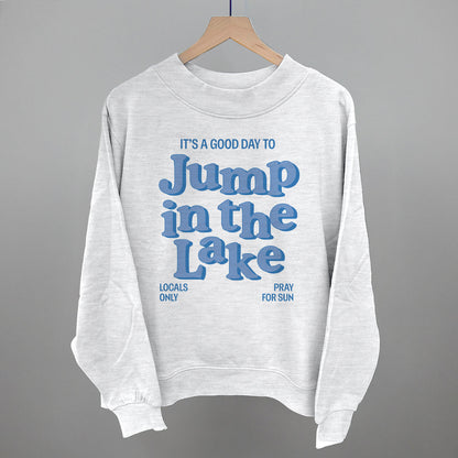 Good Day To Jump In The Lake Funny Oversized French Terry Mockneck Sweatshirt in Ash – Ivy + Cloth