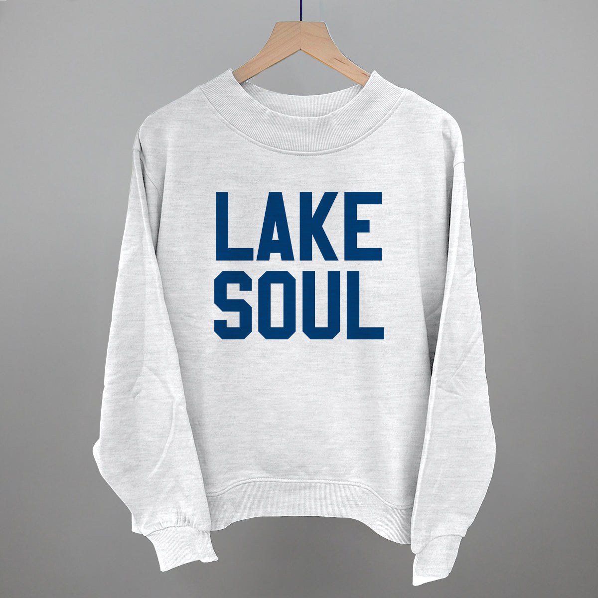 Lake Soul Funny Oversized French Terry Mockneck Sweatshirt in Ash – Ivy + Cloth