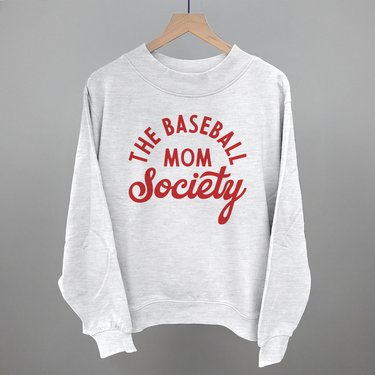 The Baseball Mom Society Funny Oversized French Terry Mockneck Sweatshirt in Ash – Ivy + Cloth