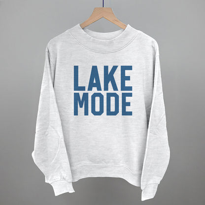 Lake Mode Lake Life graphic French terry mockneck in Ash