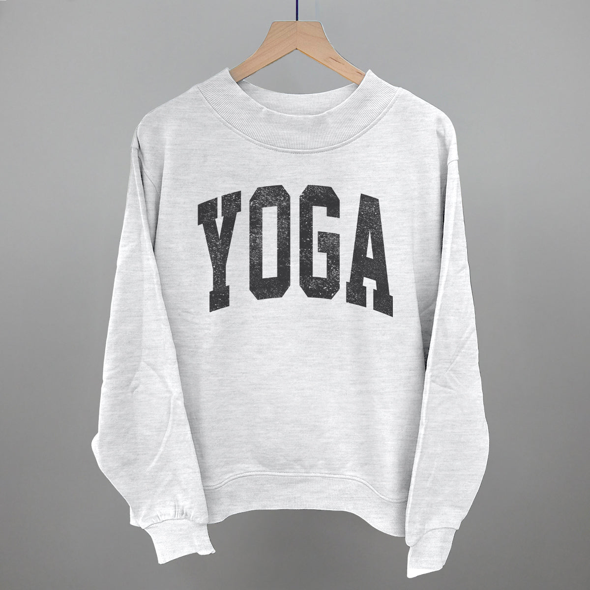 Yoga Arch Funny Oversized French Terry Mockneck Sweatshirt in Ash – Ivy + Cloth