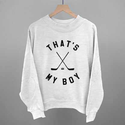 That's My Boy Hockey Funny Oversized French Terry Mockneck Sweatshirt in Ash – Ivy + Cloth
