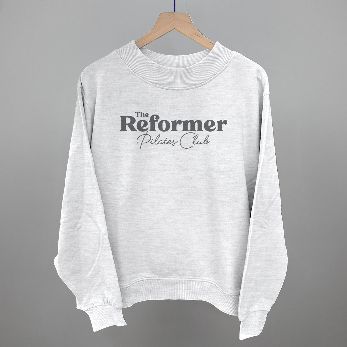The Reformer Pilates Club Funny Oversized French Terry Mockneck Sweatshirt in Ash – Ivy + Cloth