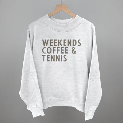 Weekends Coffee & Tennis Funny Oversized French Terry Mockneck Sweatshirt in Ash – Ivy + Cloth