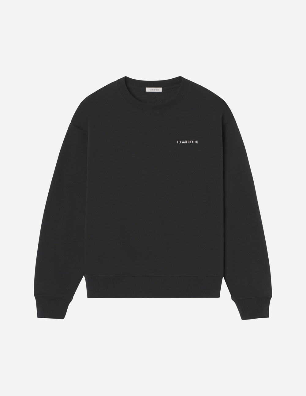 Elevated Faith Christian Crewneck Sweatshirt in Black with Minimalist Design
