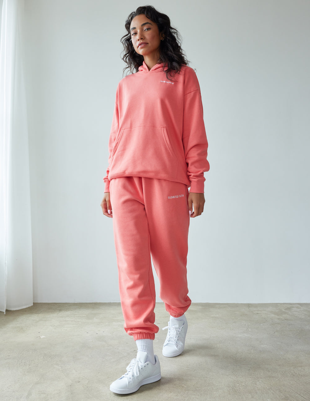 Elevated Faith Coral Sweatpants for Women, Ideal Christian Apparel for Comfort and Style