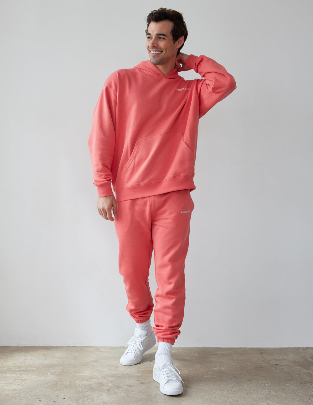 Elevated Faith Coral Sweatpants for Men, perfect for casual wear in stylish Christian Apparel