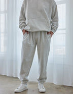Elevated Faith gray sweatpants designed for comfort, perfect for casual wear in Christian Apparel