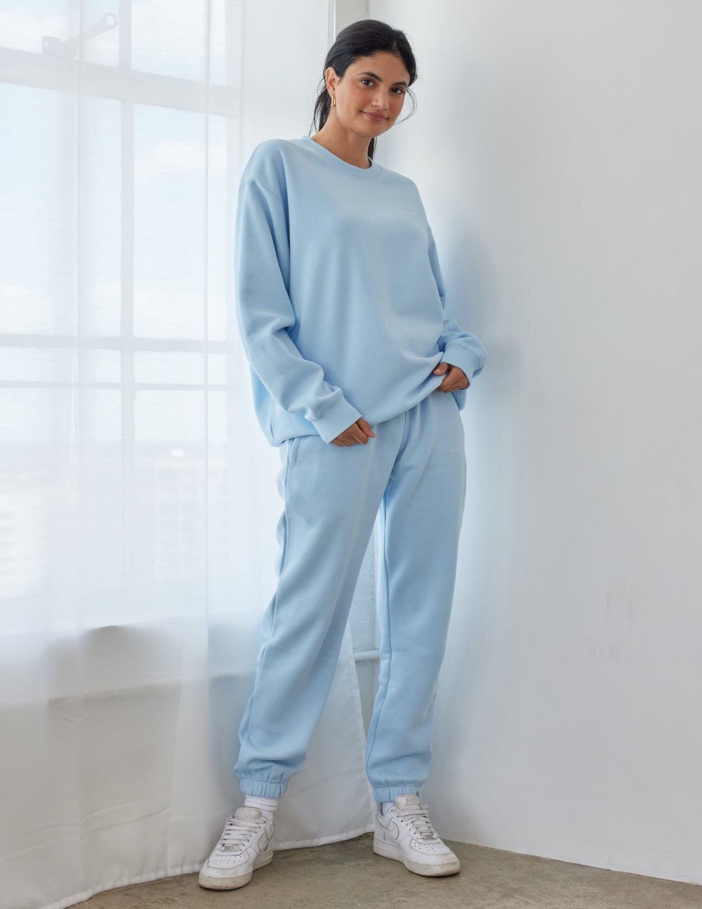 Elevated Faith Light Blue Christian Crewneck Sweatshirt for Comfortable Casual Wear