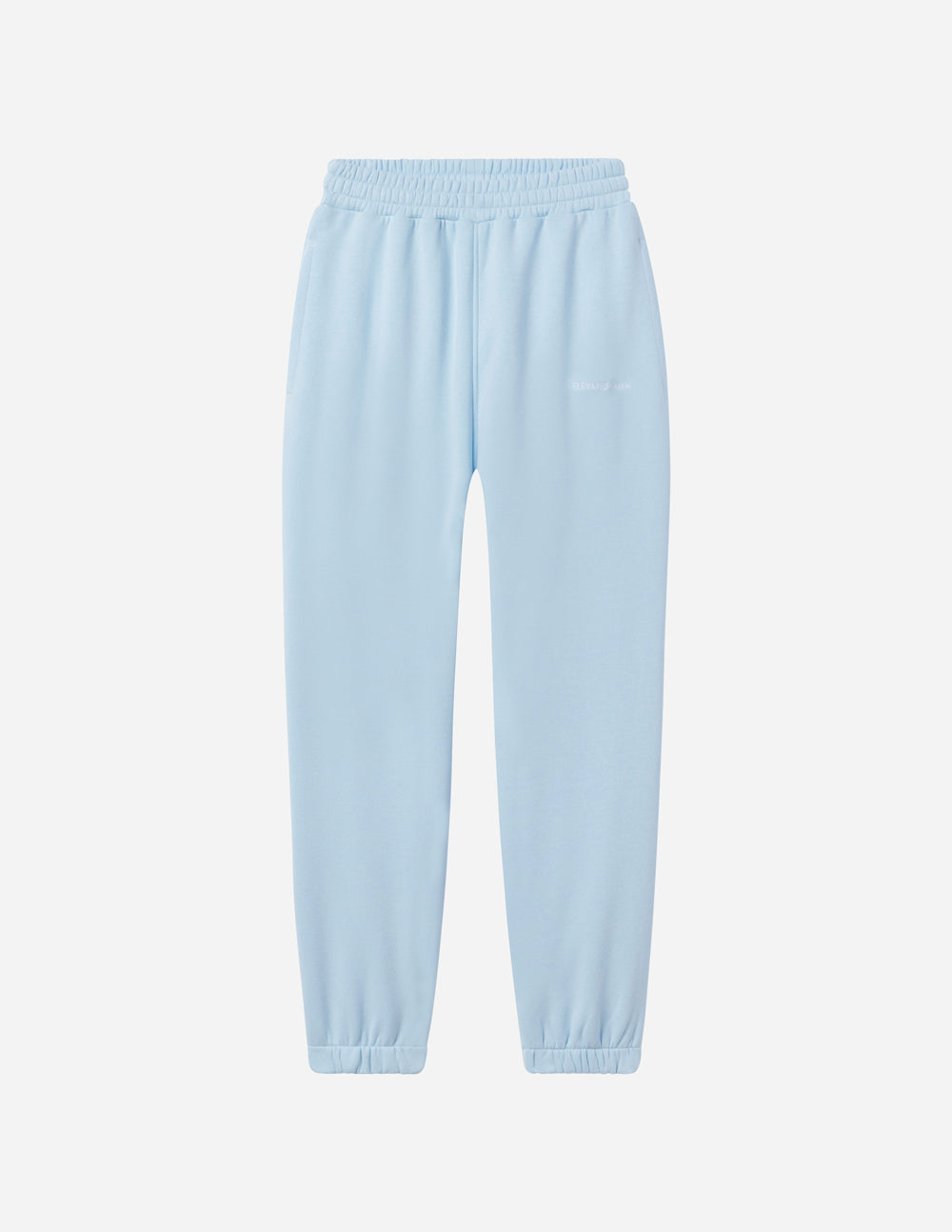 Light blue sweatpants from Elevated Faith featuring comfortable elastic waistband, ideal for Christian Apparel