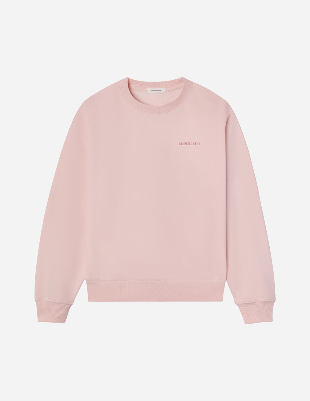 Elevated Faith Christian Crewneck Sweatshirt in soft pink color for comfortable wear