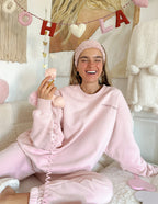 Elevated Faith Christian Crewneck Sweatshirt in pink, perfect for cozy, casual wear
