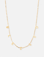 Elevated Faith Gold Necklace with Blessed Letter Design, a perfect piece of Christian Jewelry