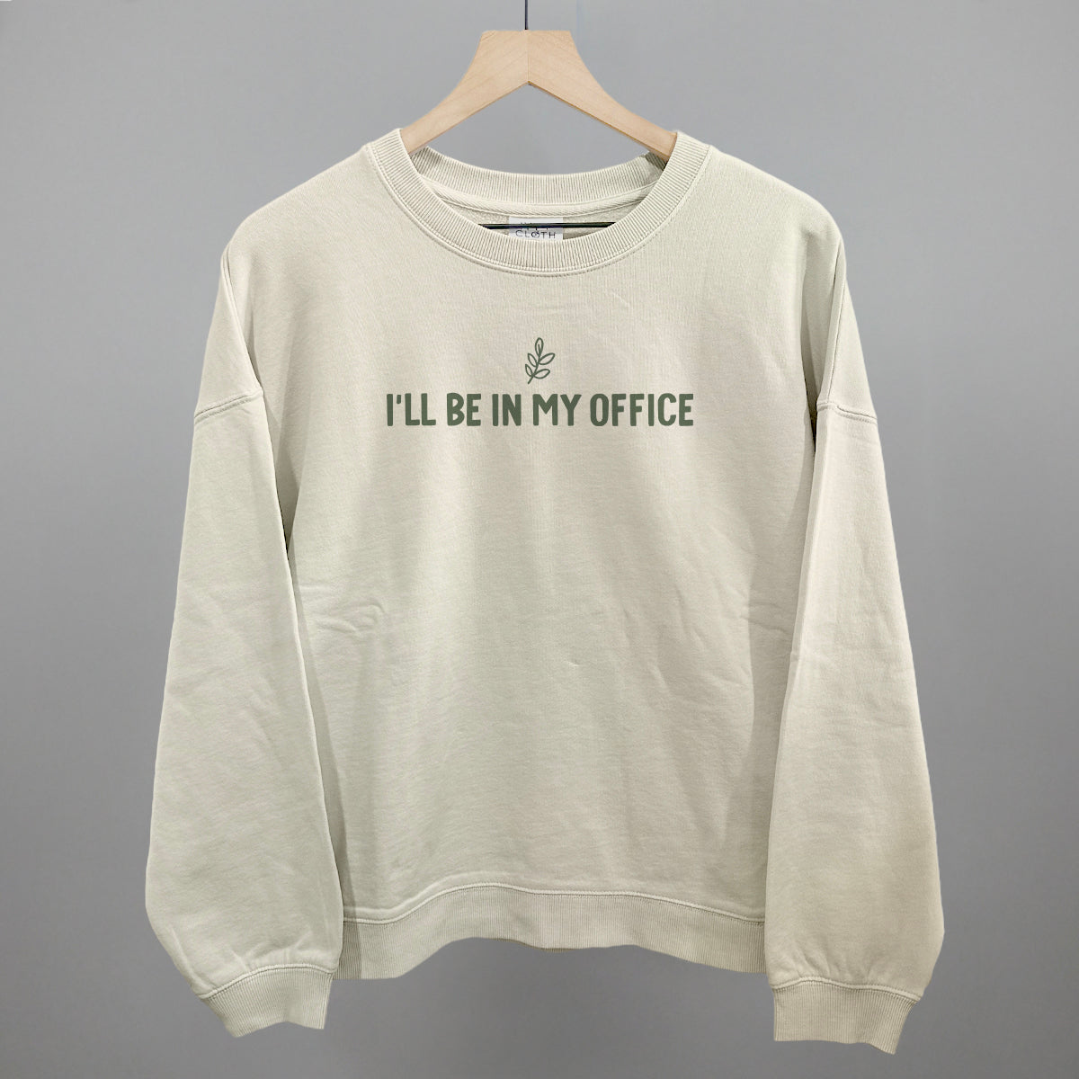 I'll Be In My Office Gardening graphic oversized boxy crew in Bone