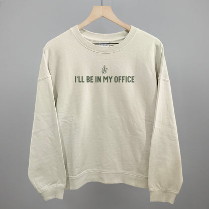 I'll Be In My Office Gardening graphic oversized boxy crew in Bone