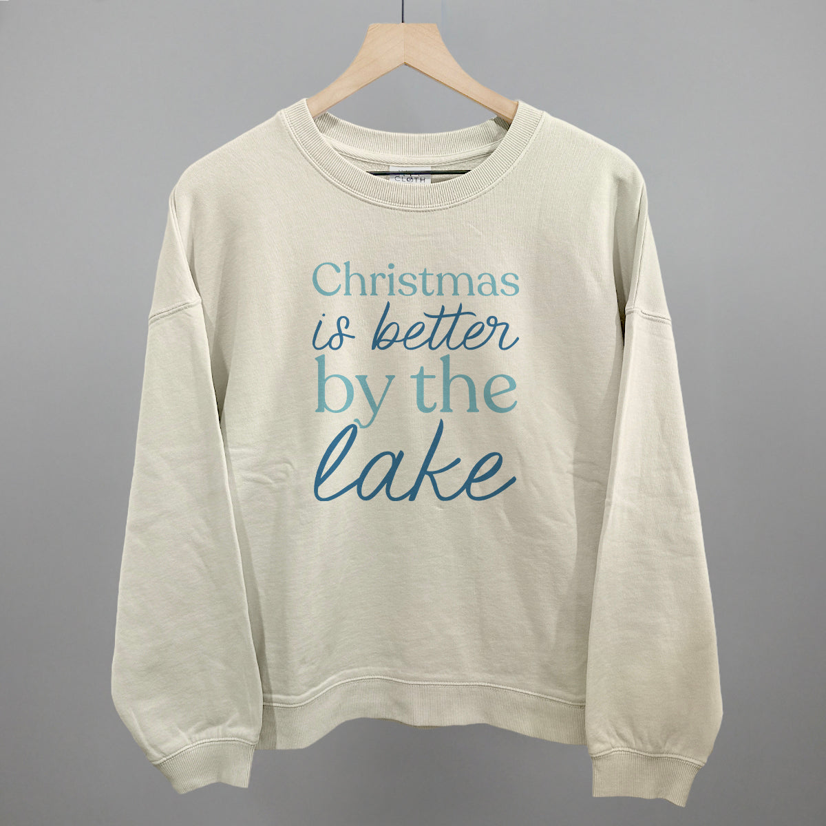 Christmas Is Better By The Lake Funny Oversized Boxy Crewneck Sweatshirt in Bone – Ivy + Cloth