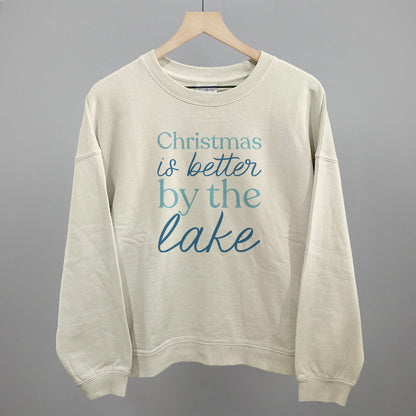 Christmas Is Better By The Lake Funny Oversized Boxy Crewneck Sweatshirt in Bone – Ivy + Cloth