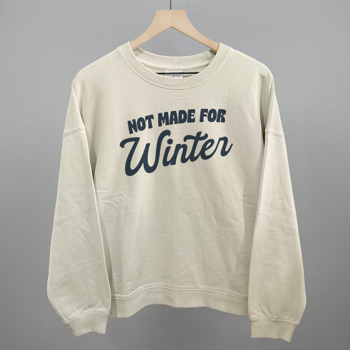 Not Made For Winter Funny Oversized Boxy Crewneck Sweatshirt in Bone – Ivy + Cloth