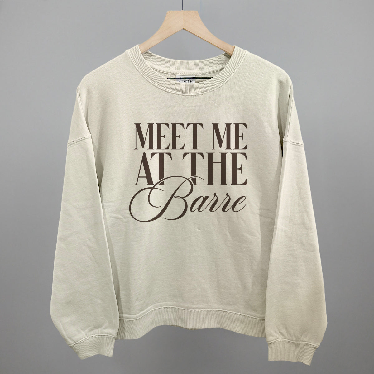 Meet Me At The Barre Funny Oversized Boxy Crewneck Sweatshirt in Bone – Ivy + Cloth