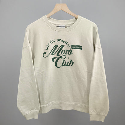 Late For Practice Mom Club Funny Oversized Boxy Crewneck Sweatshirt in Bone – Ivy + Cloth