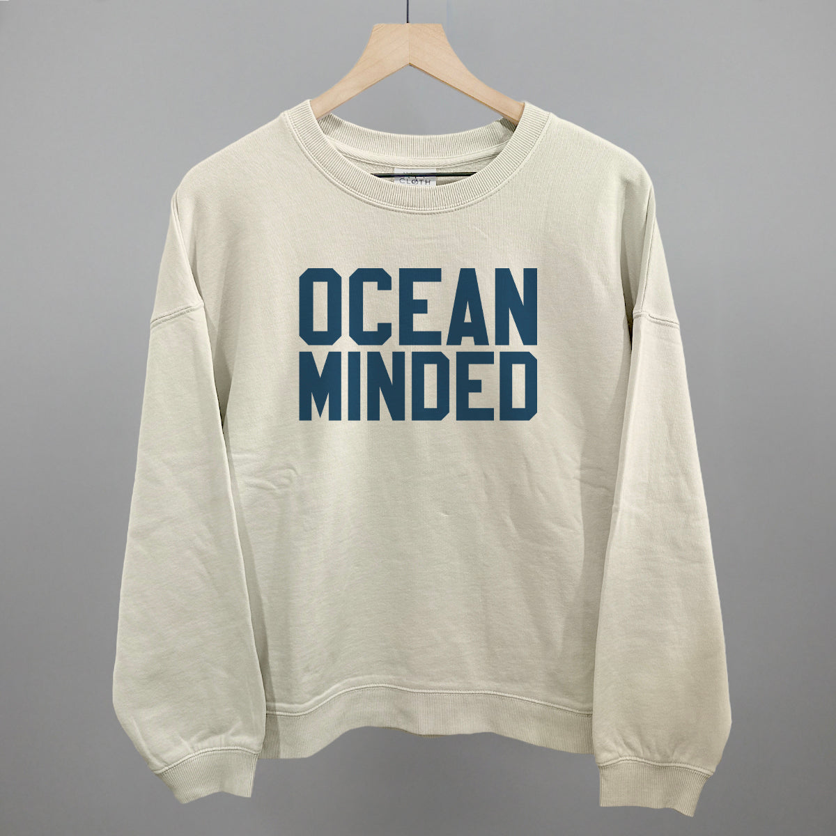 Ocean Minded Funny Oversized Boxy Crewneck Sweatshirt in Bone – Ivy + Cloth