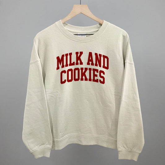 Milk And Cookies Arch Funny Oversized Boxy Crewneck Sweatshirt in Bone – Ivy + Cloth