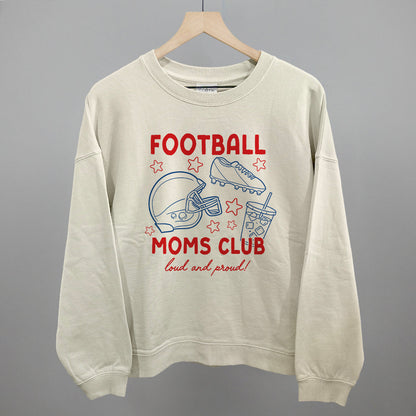 Football Moms Club Doodle Funny Oversized Boxy Crewneck Sweatshirt in Bone – Ivy + Cloth
