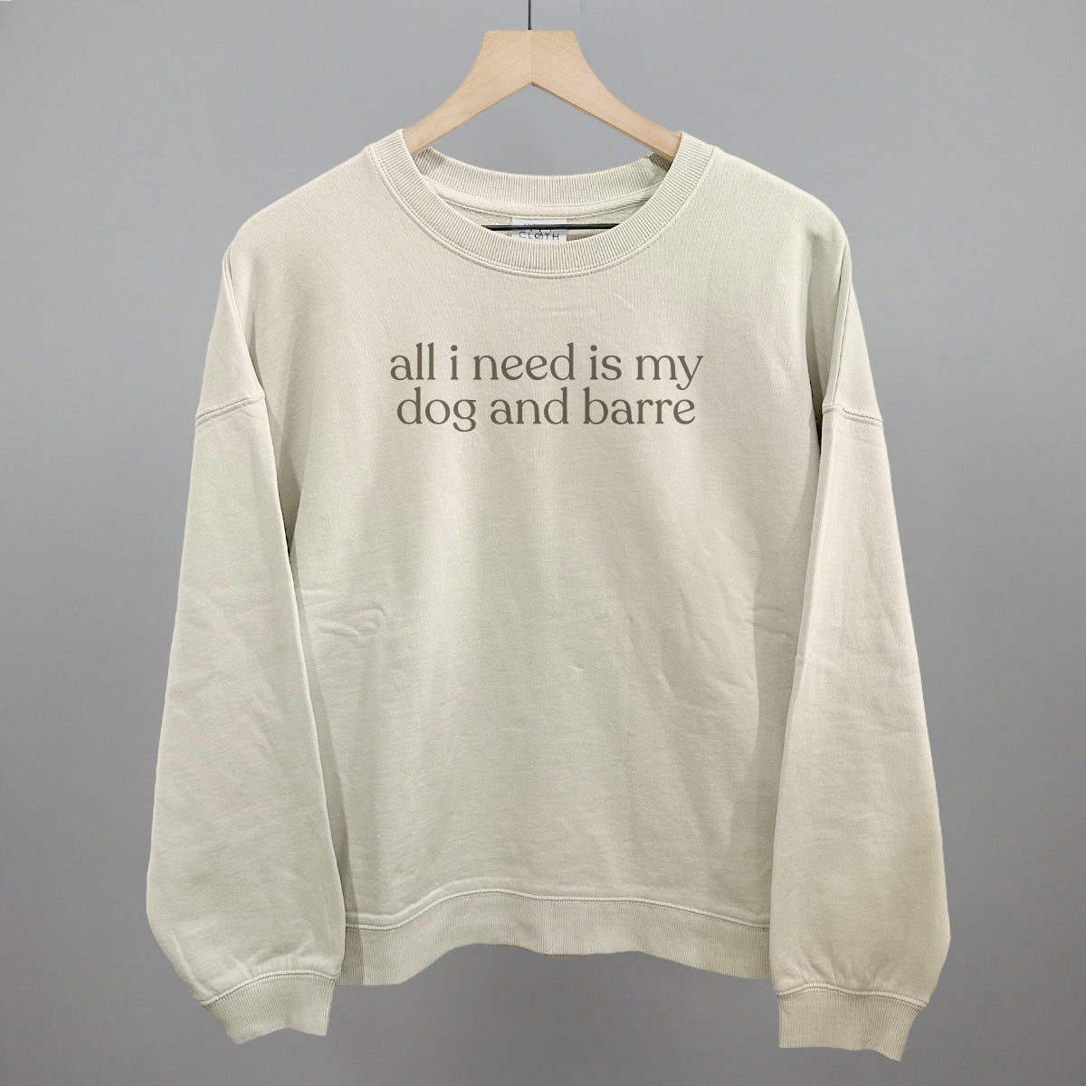 All I Need Is My Dog and Barre Funny Oversized Boxy Crewneck Sweatshirt in Bone – Ivy + Cloth